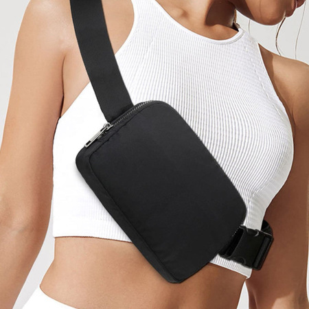 Sac banane femme en polyester, style sportif, couleur unie