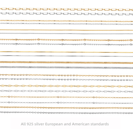 Colliers pour femmes en argent sterling 925 plaqué rhodium, collection Simple Series Daily Chain 2