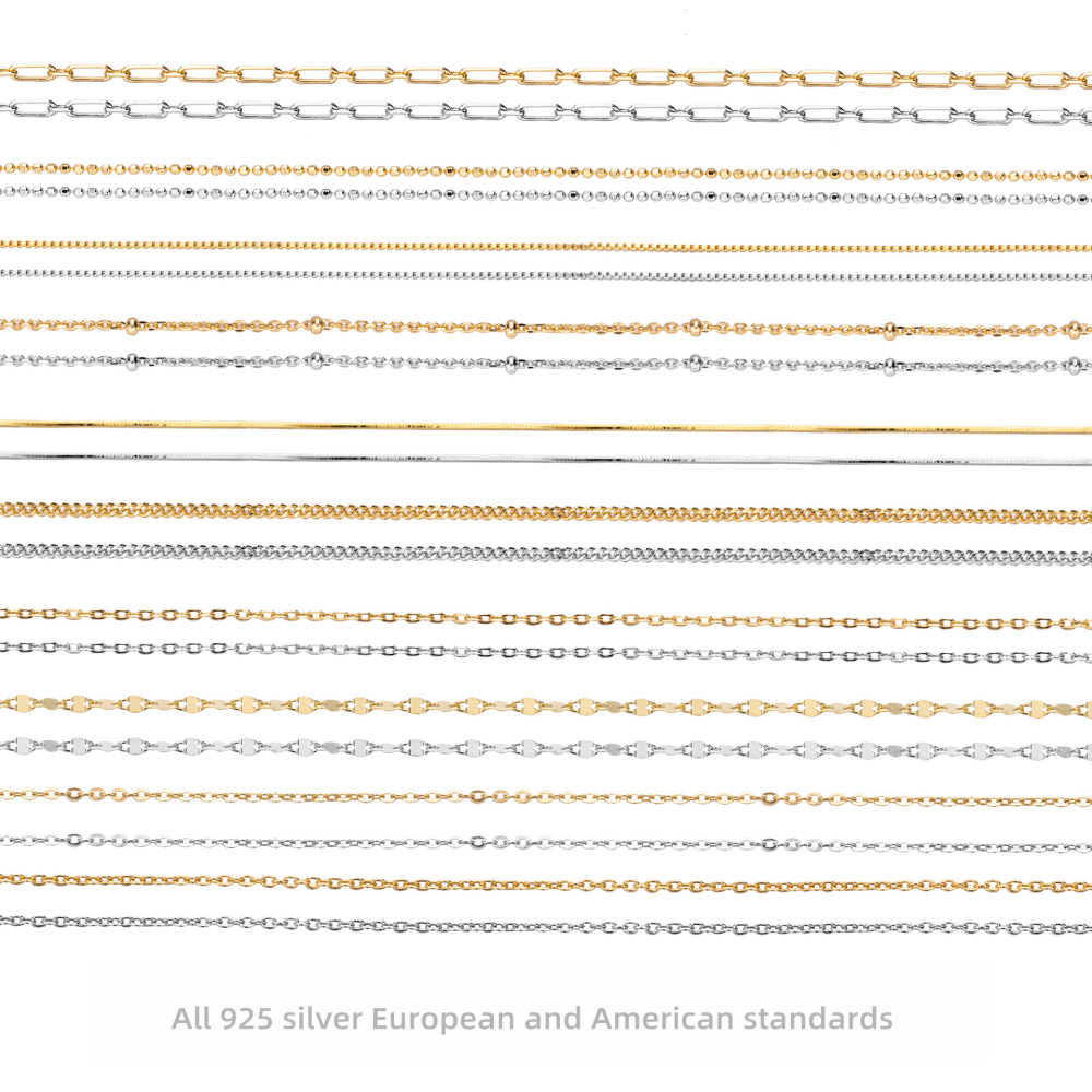 Colliers Pour Femmes En Argent Sterling 925 Plaqué Rhodium, Collection Simple Series Daily Chain h5Image2