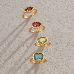 Bagues Pour Femmes En Acier Inoxydable Doré, Étanches, De Forme Géométrique Élégante Et Serties De Zircon, Collection Luxueuse. h5 Image4