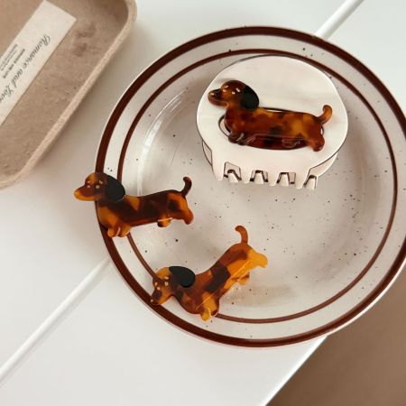 Griffes en acétate pour teckel mignon de la série Simple 2