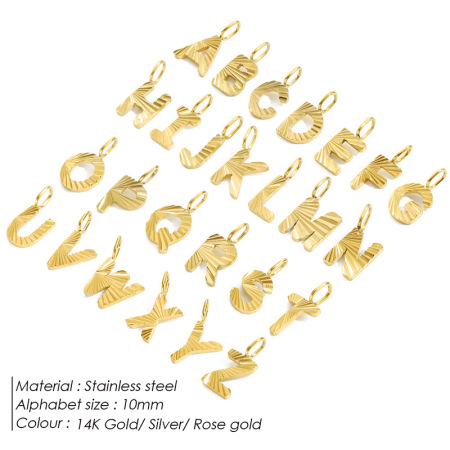 Pendentifs femme Simple Series DIY en acier inoxydable étanche couleur or 2