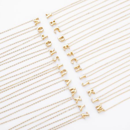 Colliers pour femmes en argent sterling 925 plaqué rhodium, collection Simple Series Daily Letter 2