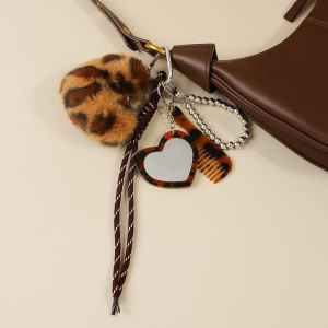 Chaîne À Pendentifs En Pu De Qualité Supérieure, Style Rétro, Avec Cœur Torsadé Et Imprimé Léopard. h5 Image2