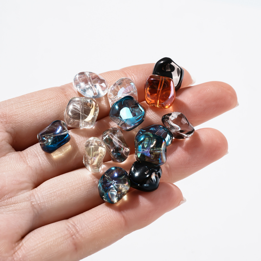 Perles De Verre Dorées À Dégradé De Couleurs, Forme Irrégulière, À Faire Soi-Même, Série Simple h5Image2
