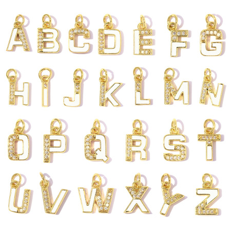 Pendentifs femme simples à faire soi-même, lettres, couleur cuivre et or