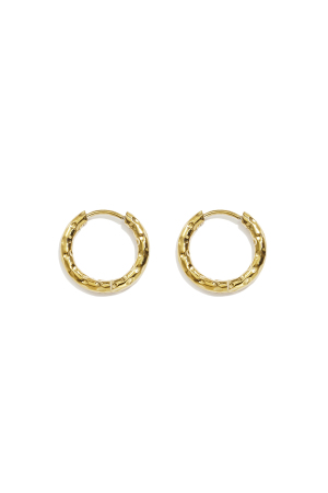 Boucles D'Oreilles Créoles En Acier Inoxydable, Style Simple Et Quotidien, Collection De Bijoux Pour Femmes h5 Image5