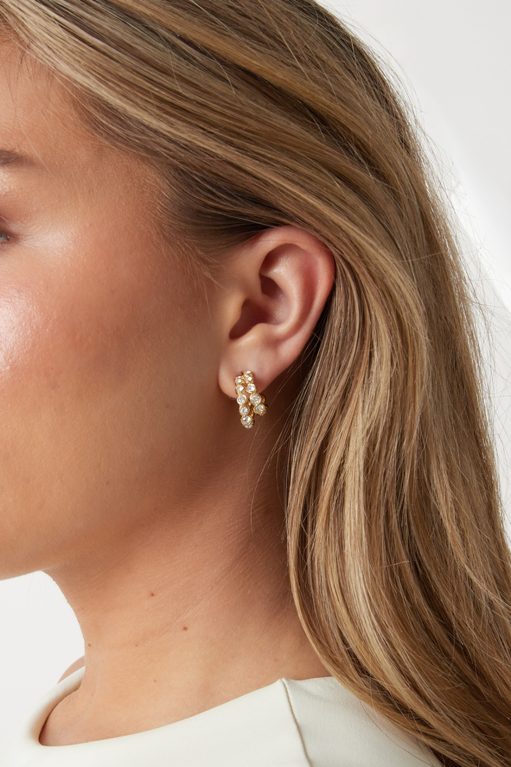 Boucles D'Oreilles Créoles En Acier Inoxydable, Style Simple Et Quotidien, Collection De Bijoux Pour Femmes h5Image2