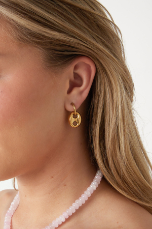 Boucles D'Oreilles Pendantes En Acier Inoxydable, Forme Irrégulière, Collection Simple Et Décontractée Pour Femmes h5 Image2