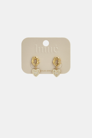 Boucles D'Oreilles Pendantes En Acier Inoxydable En Forme De Cœur, Collection Daily Simple, Bijoux Pour Femmes h5 Image3