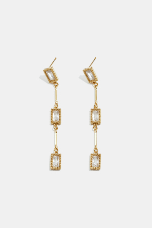 Boucles D'Oreilles Pendantes En Acier Inoxydable, Forme Géométrique, Collection Simple Pour Le Quotidien, Bijoux Pour Femmes h5
