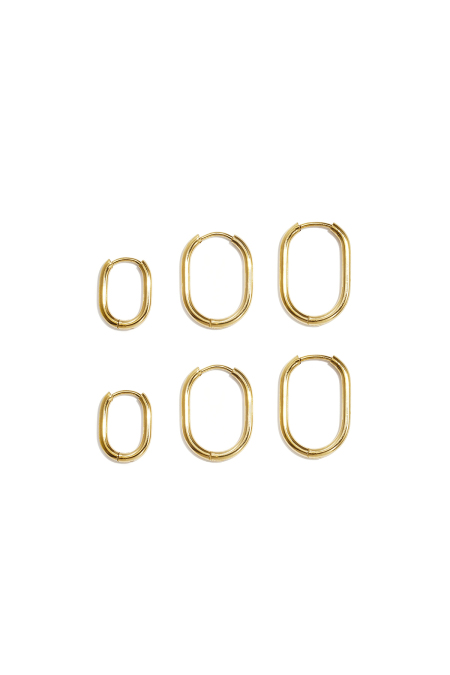Boucles d'oreilles en acier inoxydable, forme géométrique, collection simple pour le quotidien, bijoux pour femmes