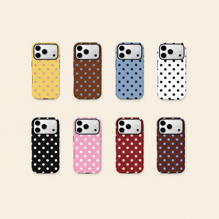 Coques de téléphone minimalistes à pois et blocs de couleur deux-en-un