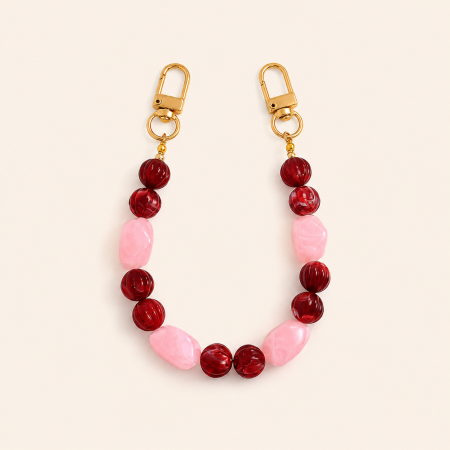 Chaîne pour téléphone et sac, perles décontractées de forme irrégulière, couleurs dégradées, série simple, en résine.
