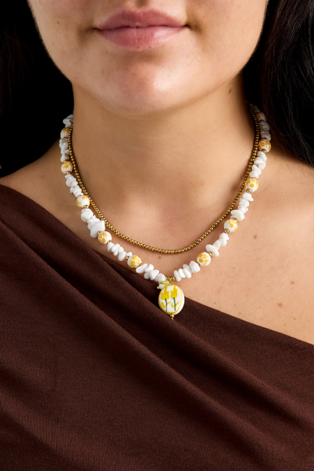 Colliers de perles en céramique, collection florale, vacances/plage, romantique, bijoux pour femmes 2
