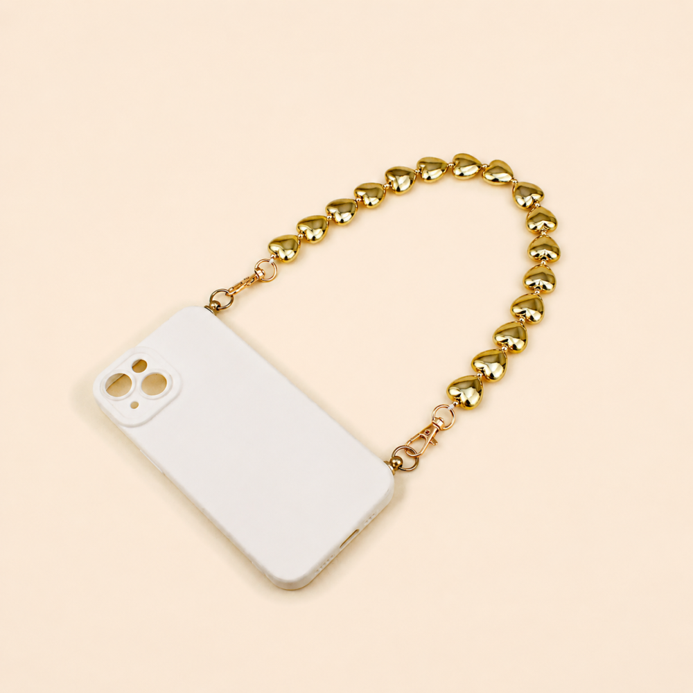 Chaîne En Métal Pour Téléphone Et Sac, Perles Simples En Forme De Cœur, Collection Romantique h5Image2