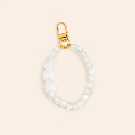 Chaîne pour téléphone et sac, perles simples en forme de cœur, couleur unie, dégradé de résine, série romantique 2