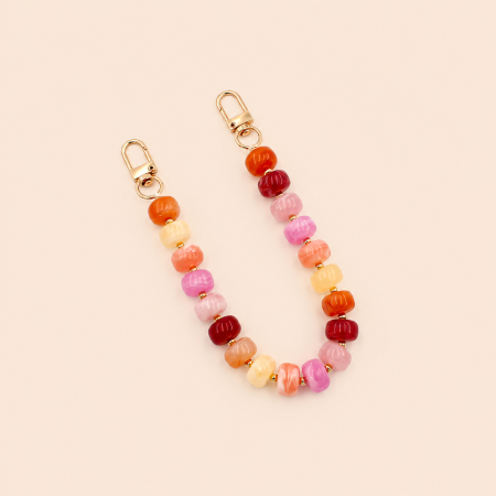 Chaîne pour téléphone et sac en perles unies de la série Simple Daily, dégradé de couleurs.