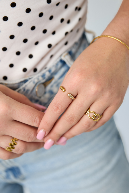 Bague minimaliste ronde en acier inoxydable plaqué or 14 carats, collection simple et décontractée pour femmes 2