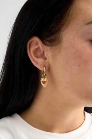 Boucles D'Oreilles Avec Breloque En Forme De Cœur Coloré h5 Image2
