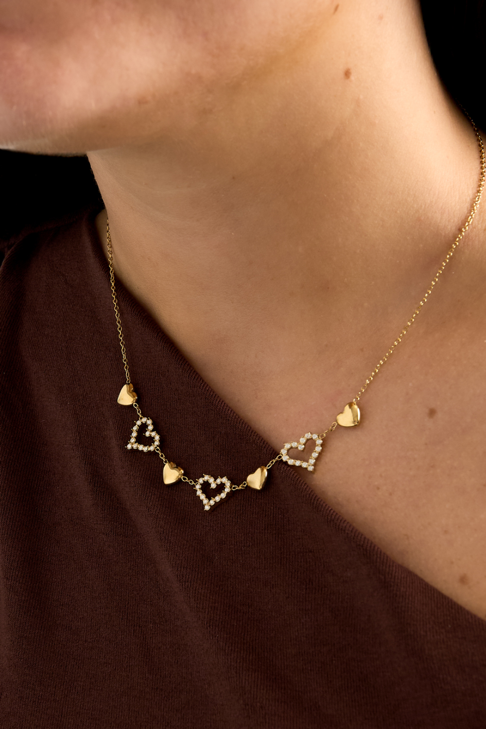 Colliers Pendentifs En Acier Inoxydable En Forme De Cœur, Collection Daily Simple, Bijoux Pour Femmes Image2