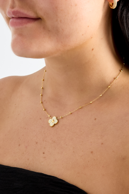 Colliers pendentifs en acier inoxydable Clover, collection Daily Simple, bijoux pour femmes 2
