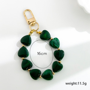 Chaîne Pour Téléphone Et Sac, Perles Simples En Forme De Cœur, Couleur Unie, Dégradé De Résine, Série Romantique h5 Image4