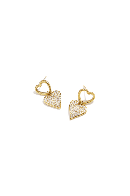 Boucles d'oreilles pendantes en acier inoxydable en forme de cœur, collection Daily Simple, bijoux pour femmes
