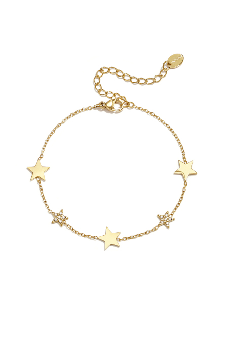 Bracelets à breloques en acier inoxydable plaqué or 14 carats, collection Star Daily Simple, bijoux pour femmes