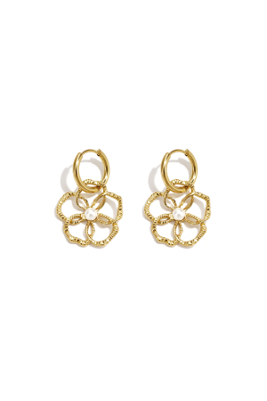 Boucles D'Oreilles Pendantes En Acier Inoxydable Plaqué Or 14 Carats, Motif Floral, Collection Daily Simple, Bijoux Pour Femmes h5 