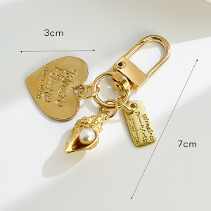 Porte-Clés Simple Et Décontracté En Métal Et Perle Artificielle, Motif Cœur, Coquillage Et Étoile De Mer, Style Océanique. Série Simple. h5 Image4