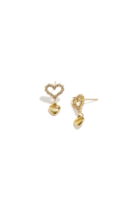 Boucles d'oreilles pendantes en acier inoxydable en forme de cœur, collection Simple Daily Simple, bijoux pour femmes