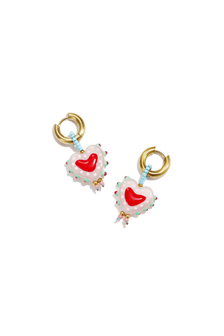 Boucles d'oreilles en acier inoxydable plaqué or 14 carats, perles en forme de cœur, collection Daily Simple, bijoux pour femmes