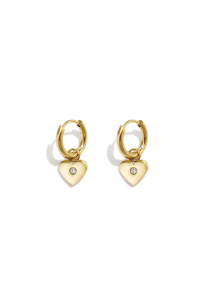 Boucles D'Oreilles Pendantes En Acier Inoxydable Plaqué Or 14 Carats, Forme Cœur, Collection Simple Daily Simple, Bijoux Pour Femmes h5