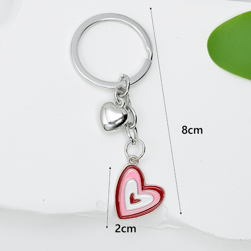 Porte-Clés Romantique En Alliage Multicolore En Forme De Cœur, Série Sweet Heart. Image3