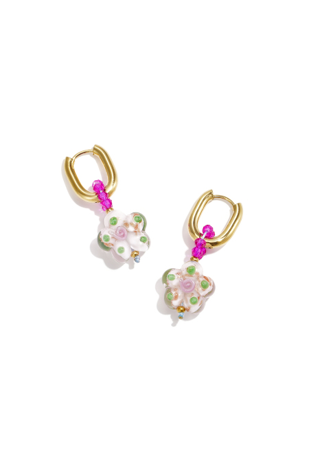 Boucles d'oreilles en perles d'acier inoxydable, style floral, collection Daily Simple, bijoux pour femmes