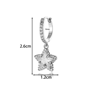 Boucles D'Oreilles Pendantes Pour Femmes, En Cuivre Et Zircon, Collection Simple Star h5 Image2