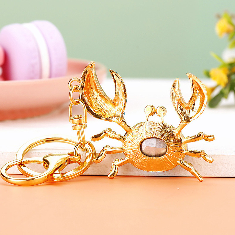 Porte-Clés Luxueux En Métal Et Strass, Style Océanique, Motif Animal Naturel Uni, Couleur Naturelle. Image4