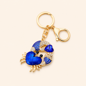 Porte-Clés Luxueux En Alliage, Orné De Strass, Motif Cœur Naturel Et Animal, Couleur Unie, Style Océanique. h5 Image2