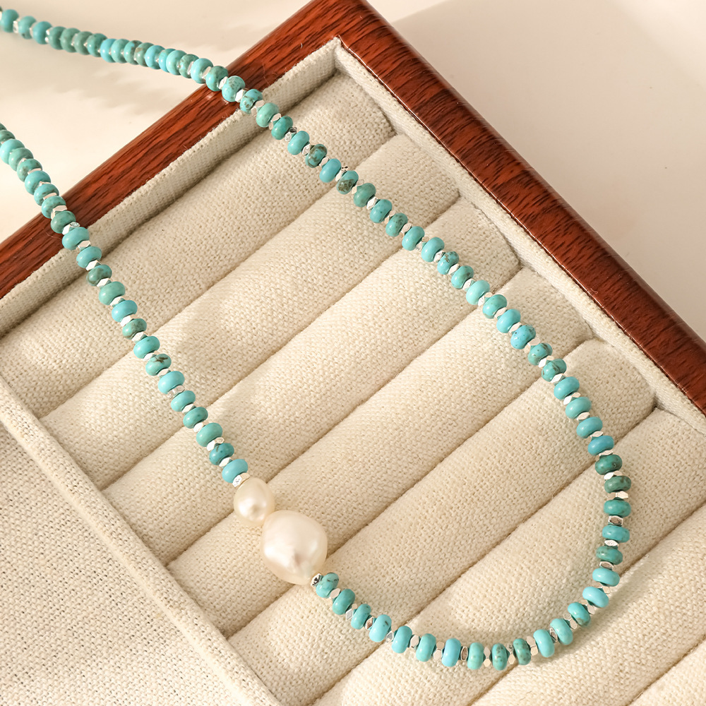 Colliers De Perles Pour Femmes, En Perles Simples, Pierres Naturelles, Cuivre Et Perles D'Eau Douce h5Image2