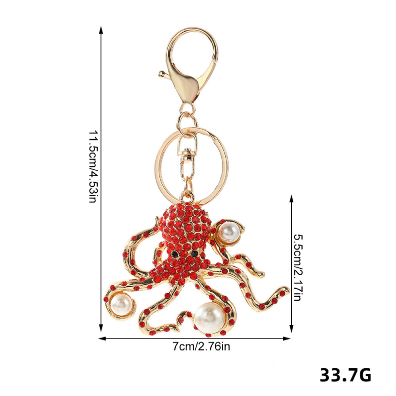 Porte-Clés Luxueux En Alliage, Strass Et Perles Artificielles, Style Océanique Naturel, Inspiré Par Les Poissons Image4