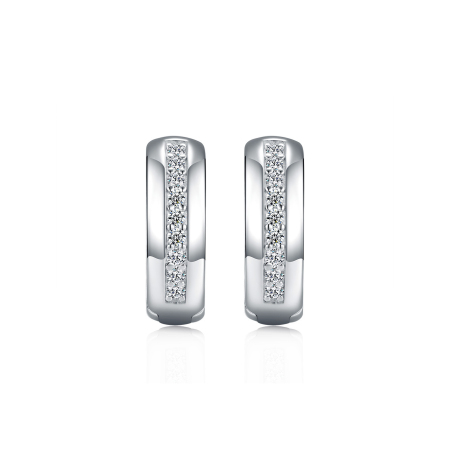 Boucles d'oreilles pour femmes en argent sterling 925, style rétro, avec moissanite couleur or et monture ronde simple.