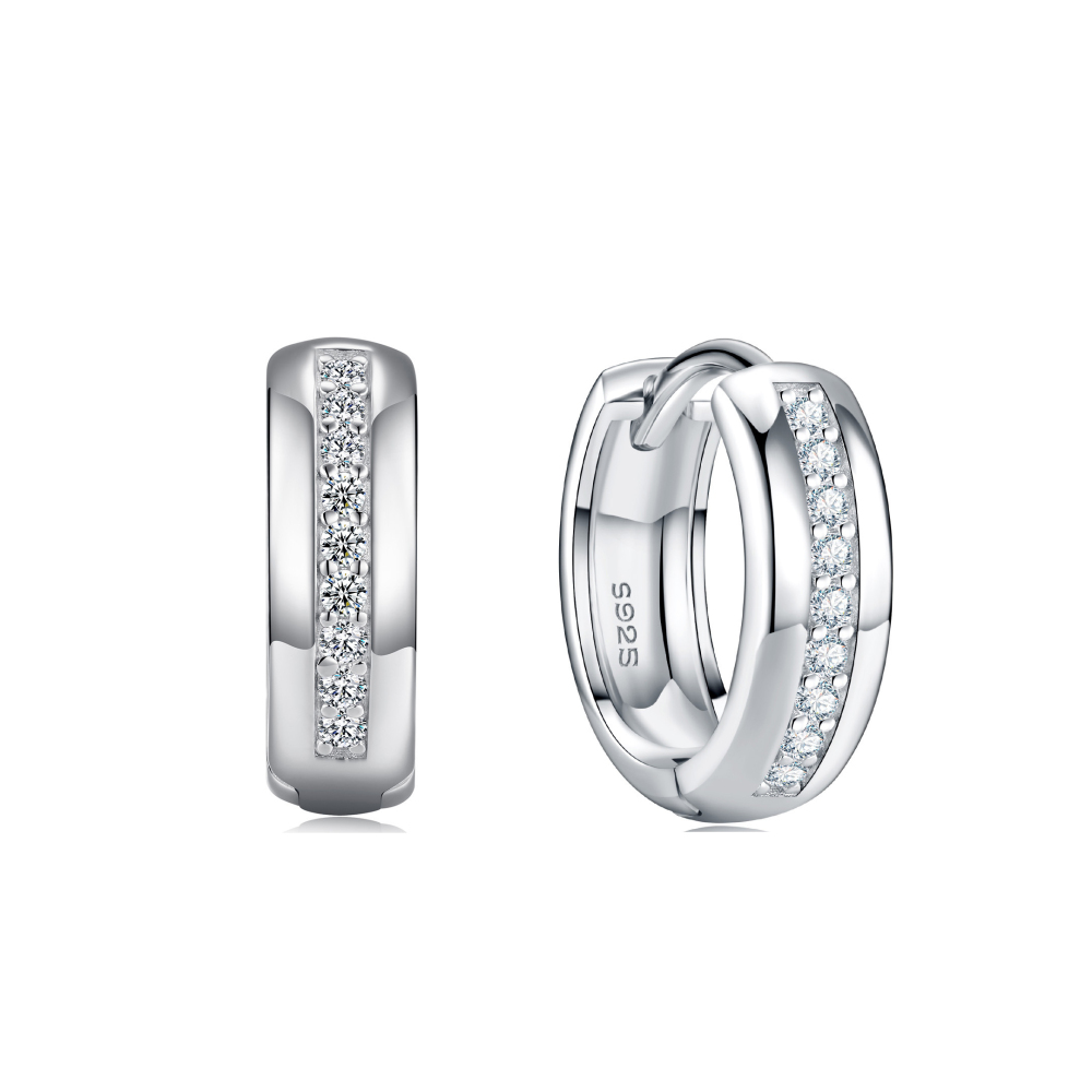 Boucles D'Oreilles Pour Femmes En Argent Sterling 925, Style Rétro, Avec Moissanite Couleur Or Et Monture Ronde Simple. h5Image3