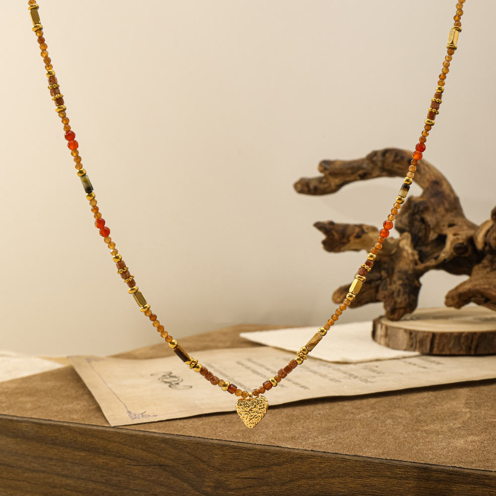 Colliers De Perles En Cristal Rétro En Forme De Cœur Pour Femmes, Collection Classique h5Image3