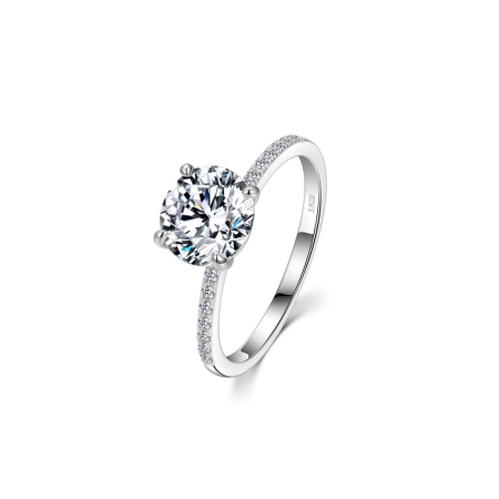 Bagues pour femmes en moissanite, élégantes et luxueuses, en argent sterling 925 plaqué rhodium.