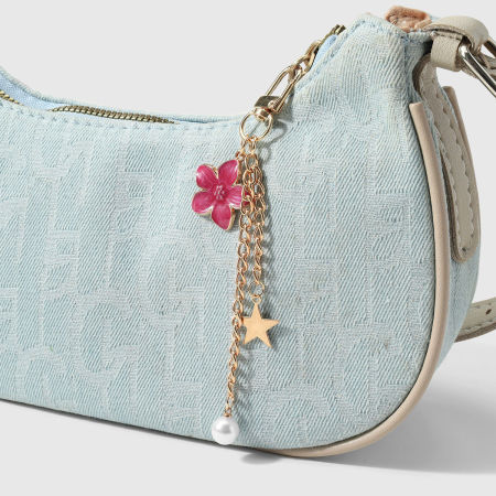 Breloques de sac en alliage à chaîne en forme d'étoile et de fleur, série simple