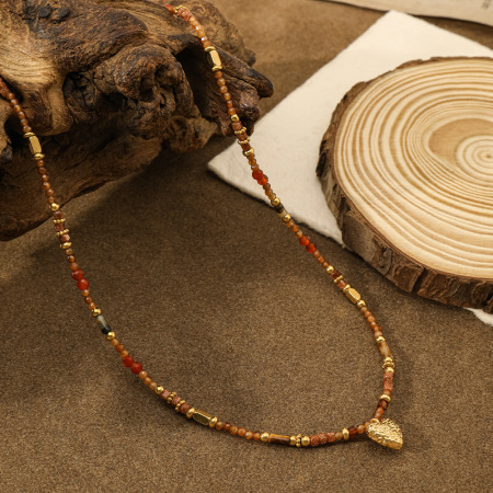 Colliers de perles en cristal rétro en forme de cœur pour femmes, collection classique 2