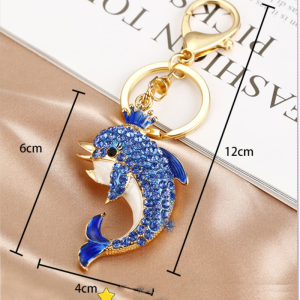 Porte-Clés Luxueux En Métal Et Strass, Motif Poisson Multicolore, Style Océanique Et Cœur Naturel, Collection Nature. h5 Image4