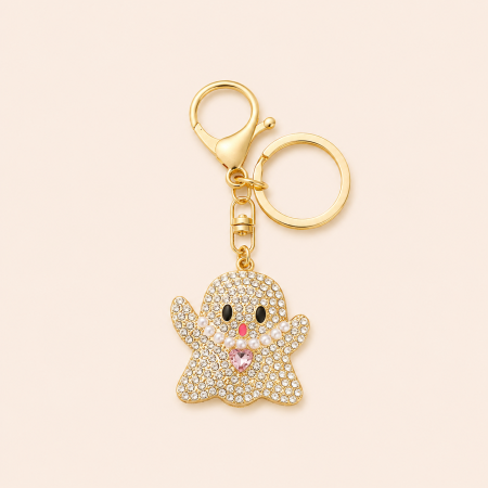 Porte-clés de luxe décontracté en alliage et strass, motif dessin animé. Collection Luxe. Porte-clés en alliage et strass, style dessin animé.