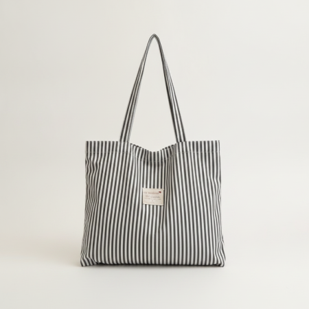 Sac carré en toile à rayures style décontracté pour femme 2